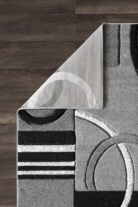 GLORY RUGS Area Rug Modern 5x7 Grey Soft Hand Carved Contemporary Floor Carpet with Premium Fluffy Texture for Indoor Living Dining Room and Bedroom Area