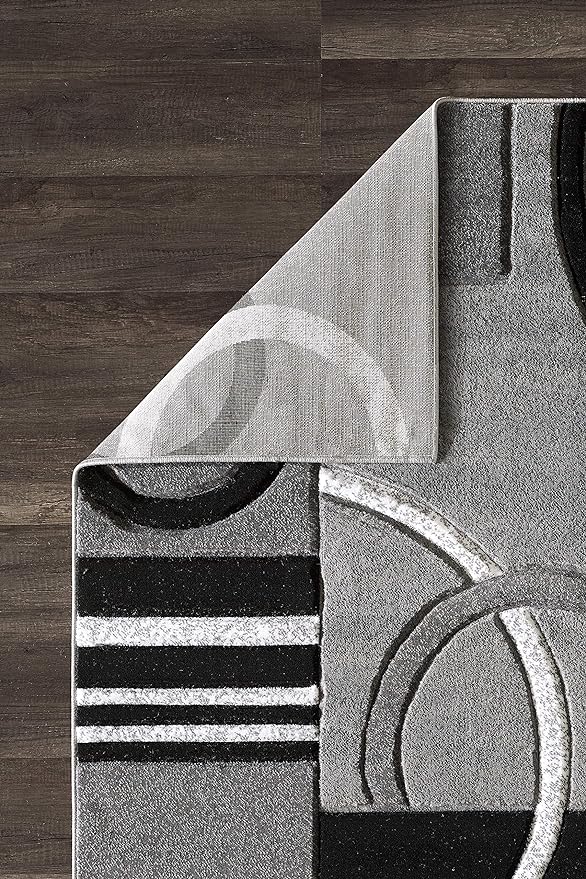 GLORY RUGS Area Rug Modern 8x10 Grey Soft Hand Carved Contemporary Floor Carpet Gray with Premium Fluffy Texture for Indoor Living Dining Room and Bedroom Area