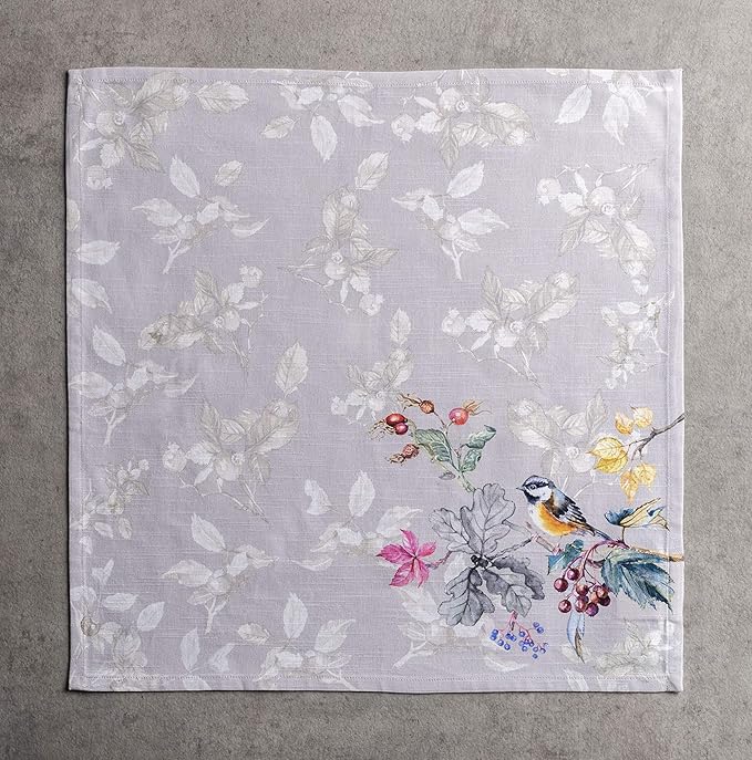 Maison d' Hermine Cloth Napkins Set of 4 100% Cotton Everyday Reusable Square Napkins Cloth Washable, Dinner, Party, Wedding, Restaurant (Equinoxe - Grey, 20" x 20")