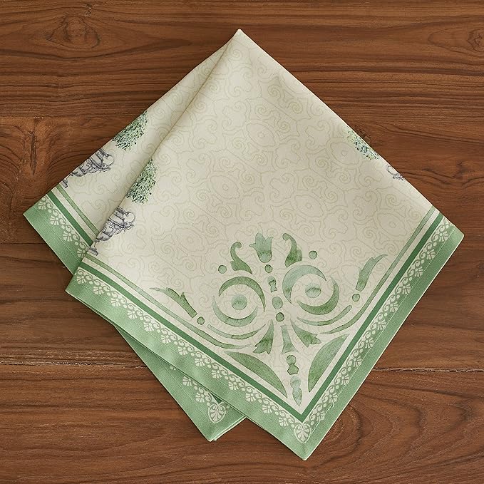 Maison d' Hermine Cloth Napkins Set of 4 100% Cotton Everyday Reusable Square Napkins Cloth Washable, Dinner, Party, Wedding, Restaurant, Spring/Summer (Jardin Du Roy, 20" x 20")