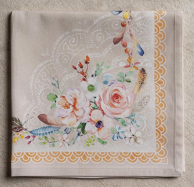 Maison d' Hermine Cloth Napkins Set of 4 100% Cotton Everyday Reusable Square Napkins Cloth Washable, Dinner, Party, Wedding, Restaurant, Spring/Summer (Ibiza - Beige, 20" x 20")