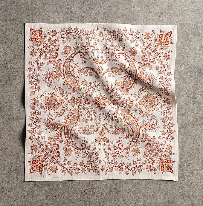 Maison d' Hermine Cloth Napkins Set of 4 100% Cotton Everyday Reusable Square Napkins Cloth Washable, Dinner, Party, Wedding, Restaurant (Cachemire, 20" x 20")