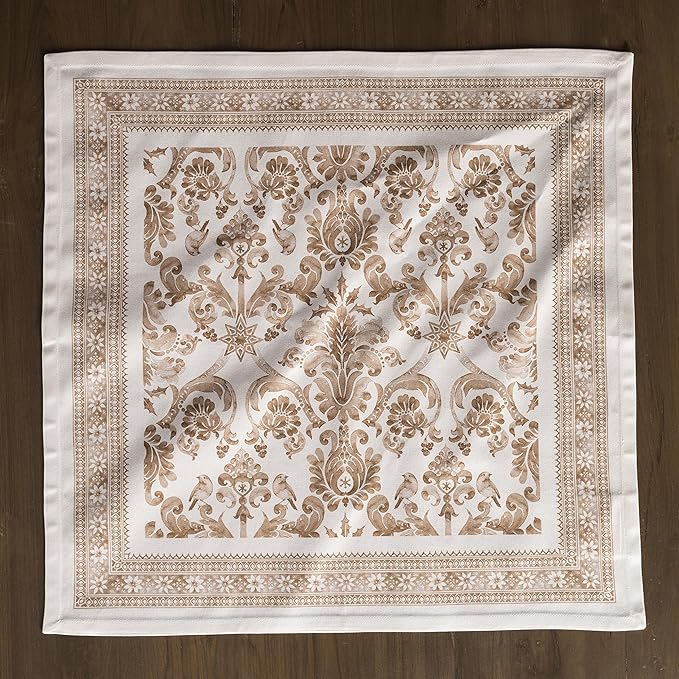 Maison d' Hermine Cloth Napkins Set of 4 100% Cotton Everyday Reusable Square Napkins Cloth Washable, Dinner, Party, Wedding, Restaurant (Allure, 20" x 20")
