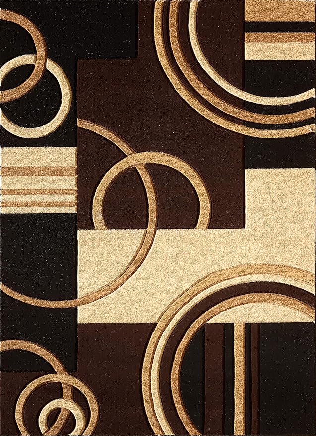 GLORY RUGS Area Rug Modern 2x7 Brown Soft Hand Carved Contemporary Floor Carpet with Premium Fluffy Texture for Indoor Living Dining Room and Bedroom Area