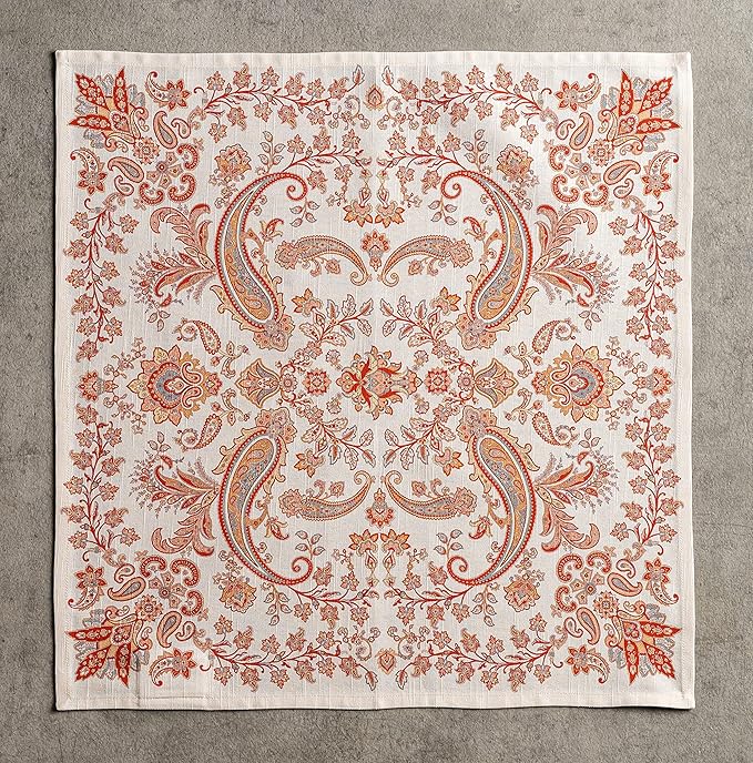 Maison d' Hermine Cloth Napkins Set of 4 100% Cotton Everyday Reusable Square Napkins Cloth Washable, Dinner, Party, Wedding, Restaurant (Cachemire, 20" x 20")