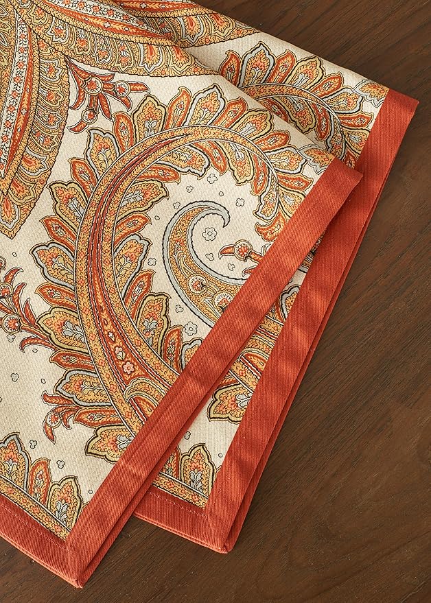 Maison d' Hermine Cloth Napkins Set of 4 100% Cotton Everyday Reusable Square Napkins Cloth Washable, Dinner, Party, Wedding, Restaurant (Kashmir Paisley, 20" x 20")