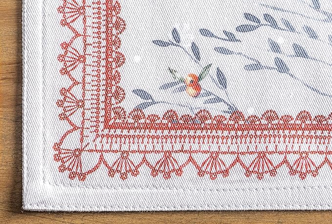 Maison d' Hermine Placemats Set of 4 100% Cotton Washable Cloth Place Mats, Reusable Table Mats for Kitchen Dining Decoration, Party, Wedding, Restaurant (Fairy Christmas, 13" x 19")