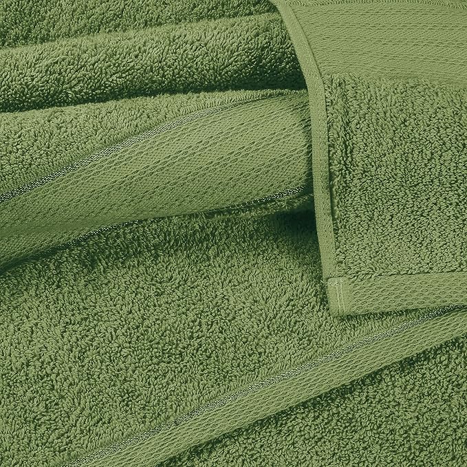 GLAMBURG 700 GSM Premium Cotton 2-Pack Oversized Extra Large Bath Sheet Set - 100% Combed Cotton - 2 Bath Sheets 35x70 - Luxury Hotel & Spa Quality - Durable Ultra Soft Highly Absorbent - Kiwi Green