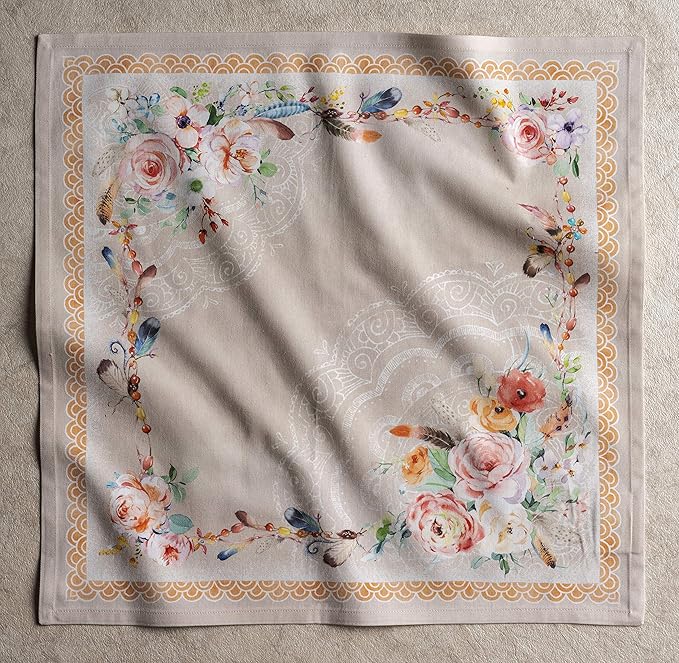 Maison d' Hermine Cloth Napkins Set of 4 100% Cotton Everyday Reusable Square Napkins Cloth Washable, Dinner, Party, Wedding, Restaurant, Spring/Summer (Ibiza - Beige, 20" x 20")