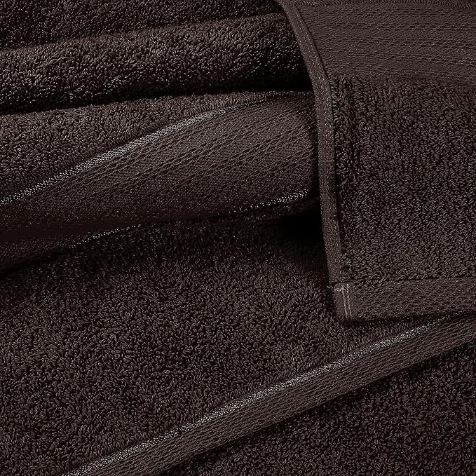 GLAMBURG 700 GSM Premium 2-Pack Oversized Extra Large Bath Sheet Set - 100% Combed Cotton - 2 Bath Sheet 35x70 - Luxury Hotel & Spa Quality - Durable Ultra Soft Highly Absorbent - Chocolate Brown