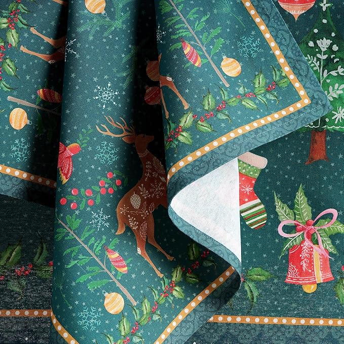 Maison d' Hermine Cloth Napkins Set of 4 100% Cotton Everyday Reusable Square Napkins Cloth Washable, Dinner, Party, Wedding, Restaurant (Hygge Christmas, 20" x 20")